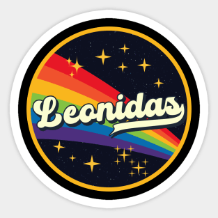 Leonidas // Rainbow In Space Vintage Style Sticker